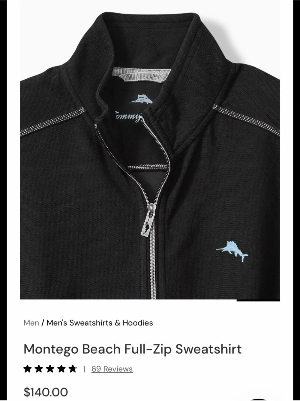 Tommy Bahama Montego Beach Full-Zip Sweatshirt